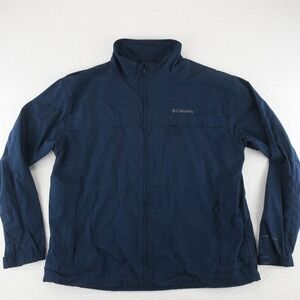 Columbia‎ Cotton Blend Long Sleeve Full Zip Jacket Mens 2XL XXL Navy